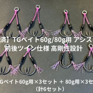 【実戦検証済】TGベイト60g/80g用 アシストフック 前後ツイン仕様